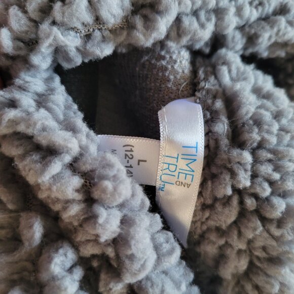 Time & Tru Womens Fleece Pullover Sweater With Sequin Cat Design L NWT - Picture 5 of 5